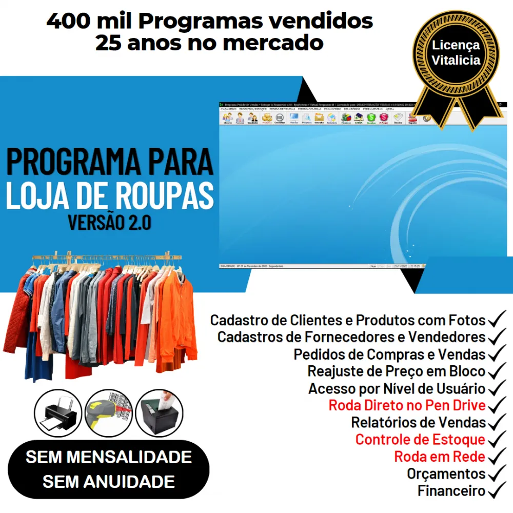 Programa Para Loja De Roupas + Venda Estoque Financeiro V2.0 Imagem