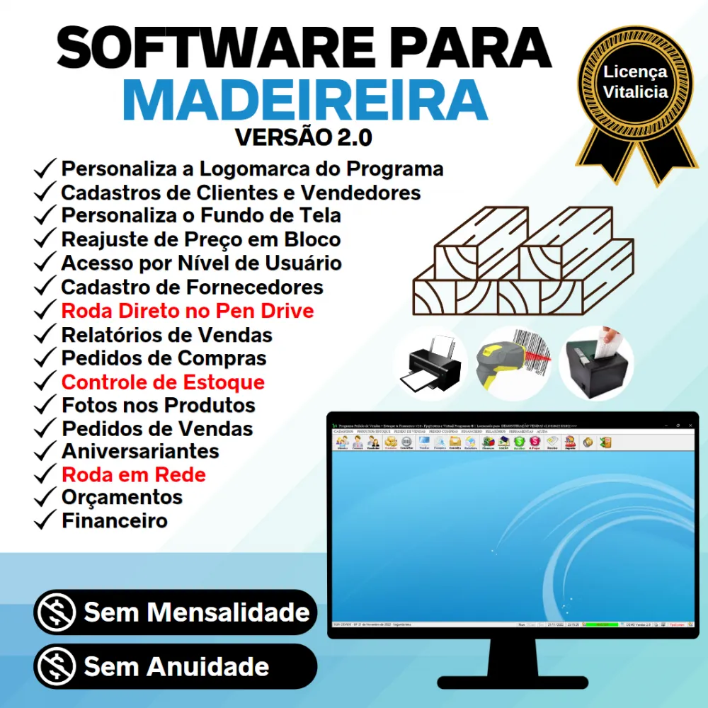 Software Para Madeireira + Estoque + Vendas + Financeiro 2.0 Imagem