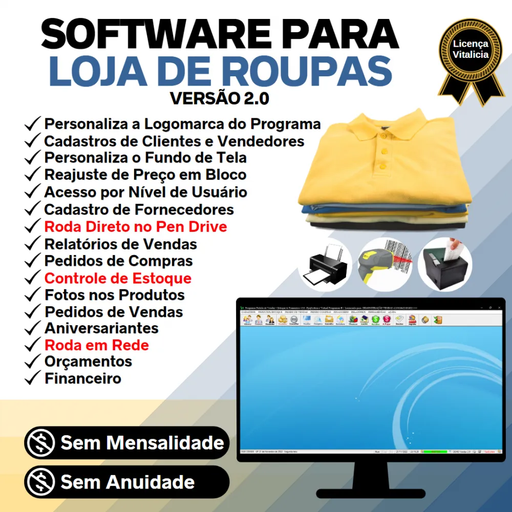 Software Para Loja De Roupas + Venda Estoque Financeiro V2.0