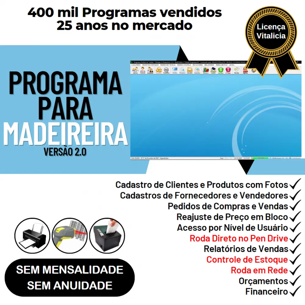 Programa Para Madeireira + Estoque + Vendas + Financeiro 2.0