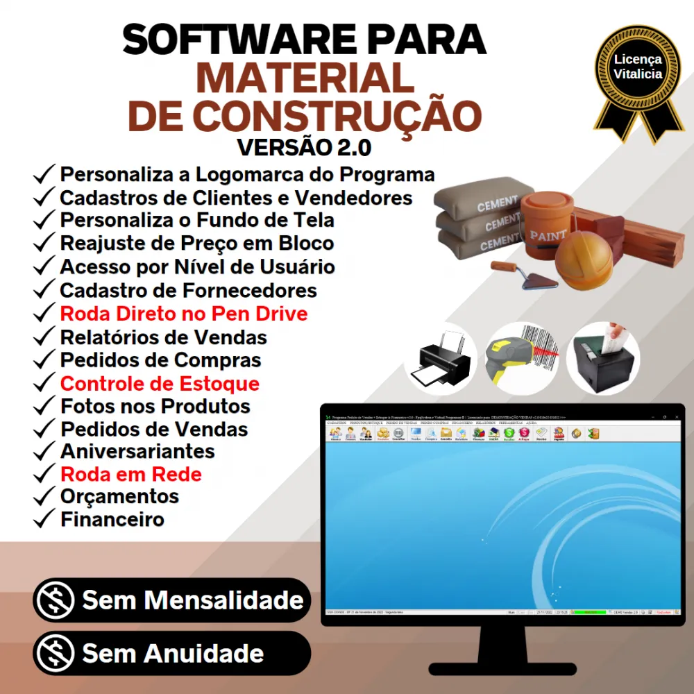 Software Material De Construção Venda Estoque Financeiro 2.0 Imagem