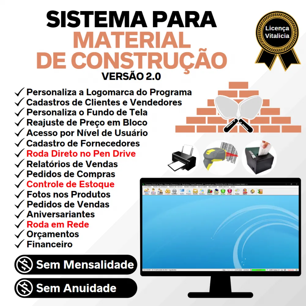 Sistema Material De Construção Venda Estoque Financeiro 2.0 Imagem