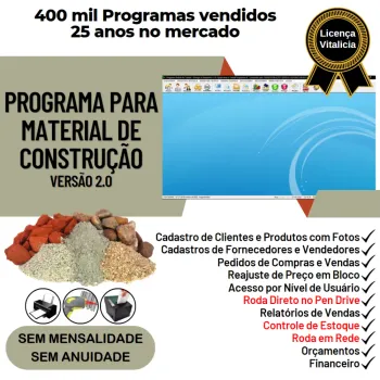 Programa Material De Construção Venda Estoque Financeiro 2.0