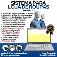 Sistema Para Loja De Roupas Com Estoque E Financeiro V3.0 — imagem principal