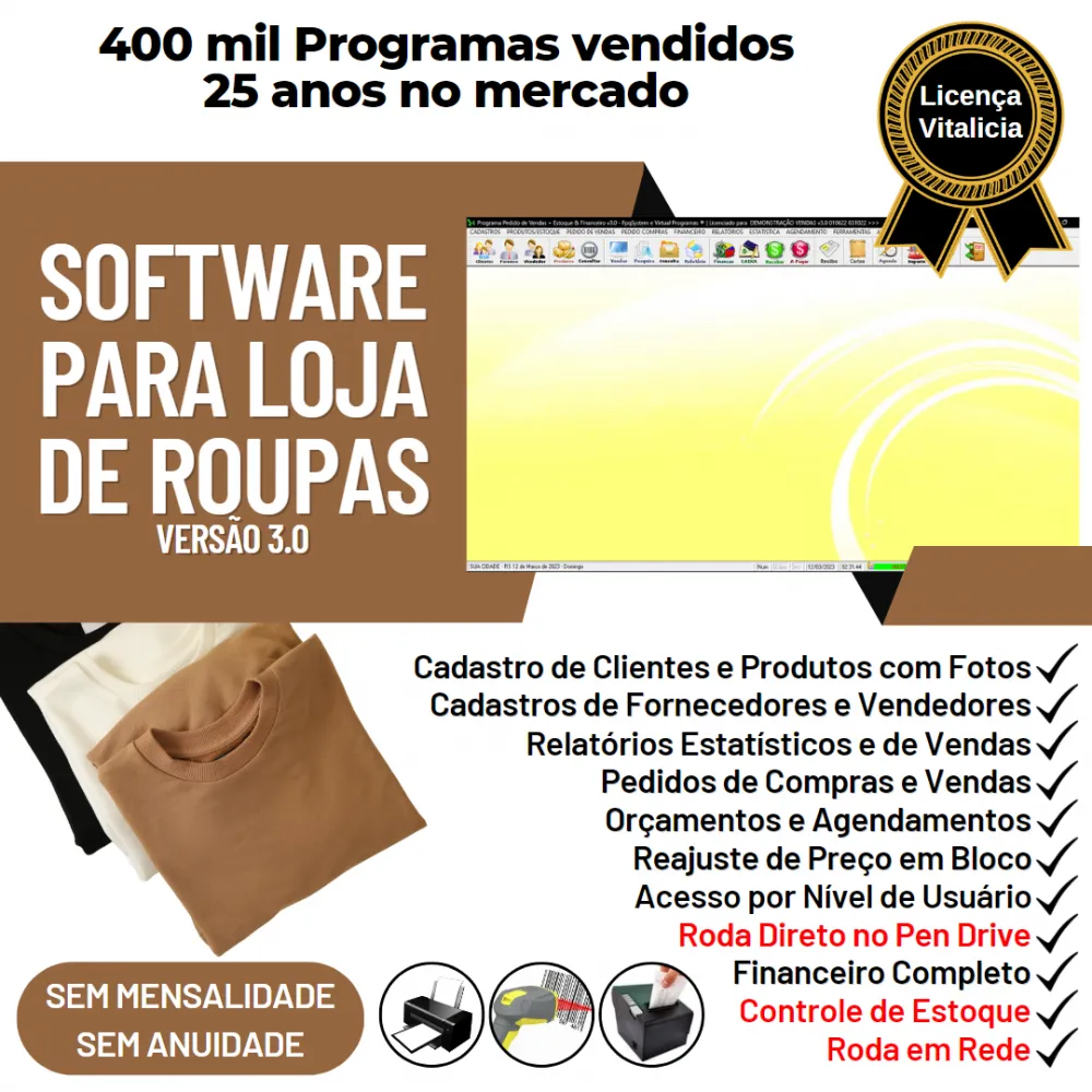 Software Para Loja De Roupas Com Estoque E Financeiro V3.0