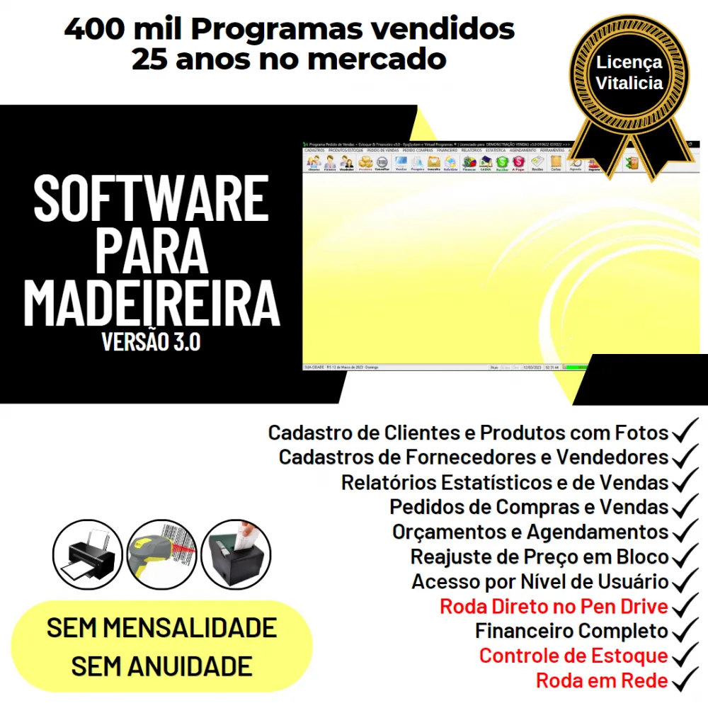 Software Para Madeireira Com Vendas E Financeiro V3.0 Plus