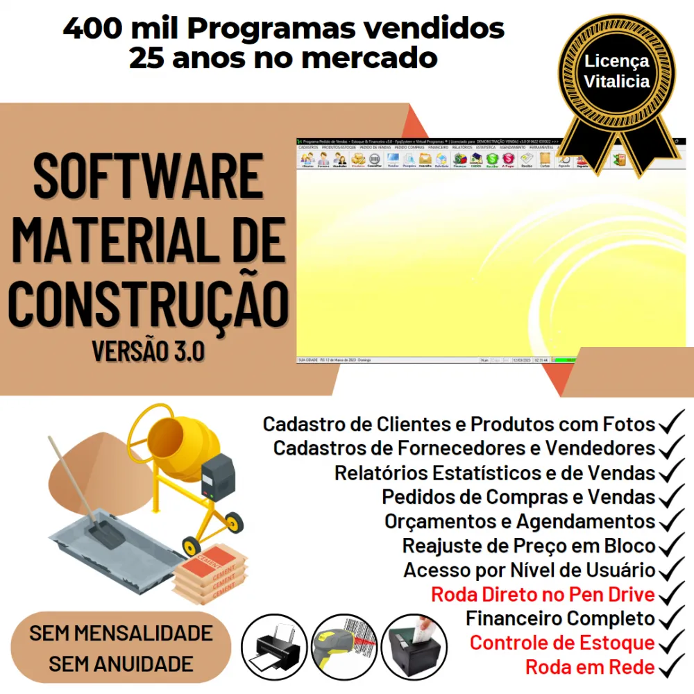 Software Material Construção Cliente Estoque Financeiro V3.0