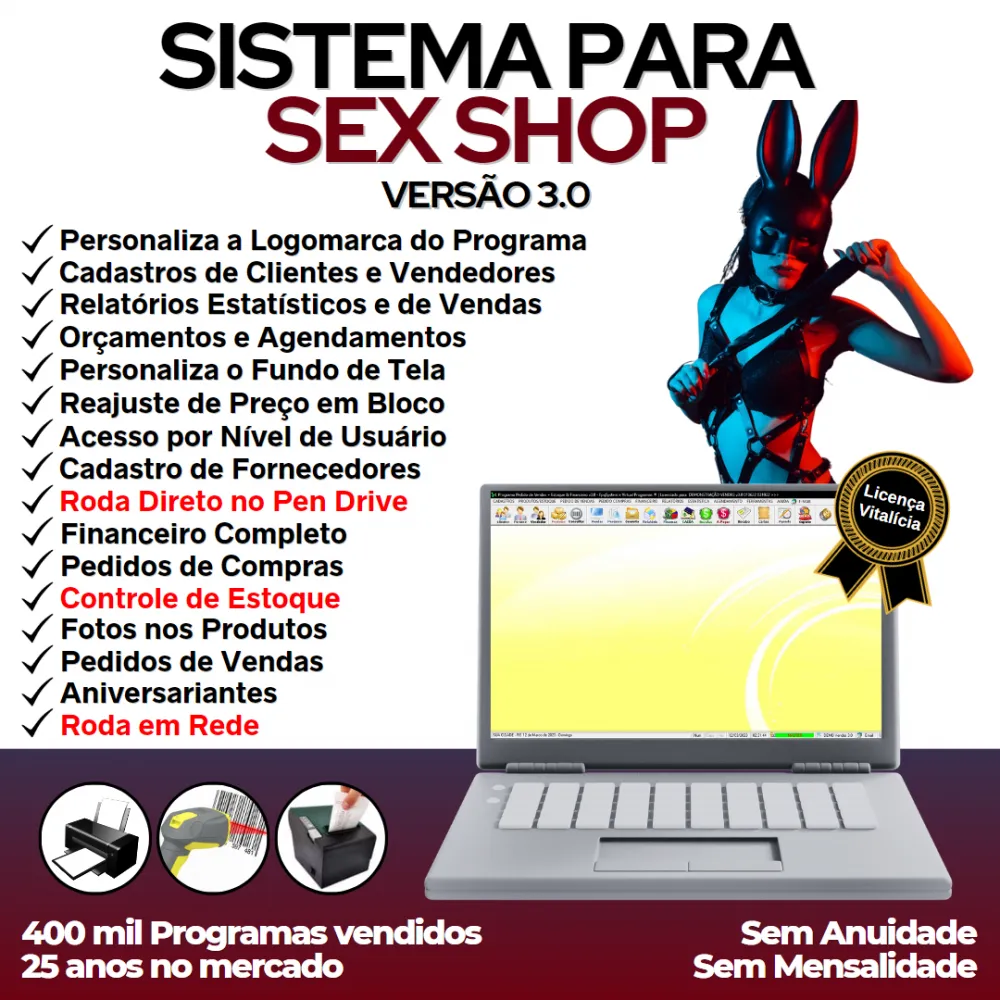 Sistema Para Loja De Sex Shop Com Estoque E Financeiro V3.0