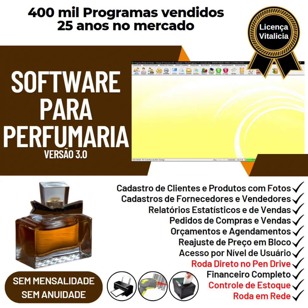 Software Para Perfumaria Com Estoque E Financeiro V3.0 Plus Imagem