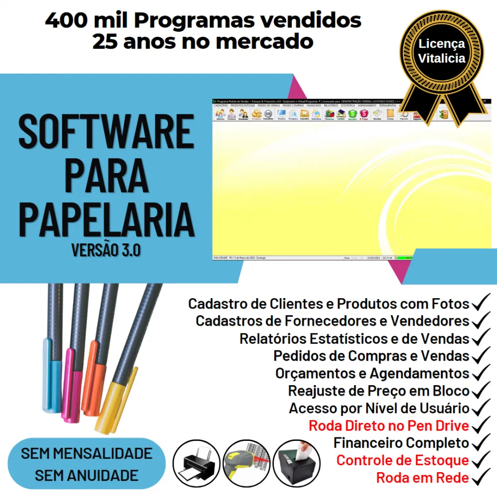 Software Para Papelaria E Presente Estoque E Financeiro V3.0