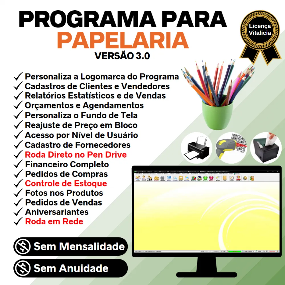 Programa Para Papelaria E Presente Estoque E Financeiro V3.0