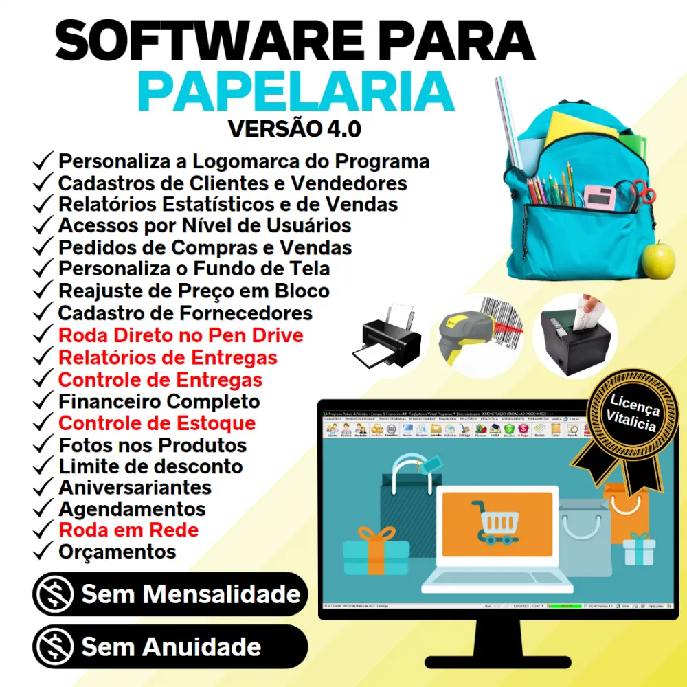Software Para Papelaria E Presente + Estoque Financeiro V4.0