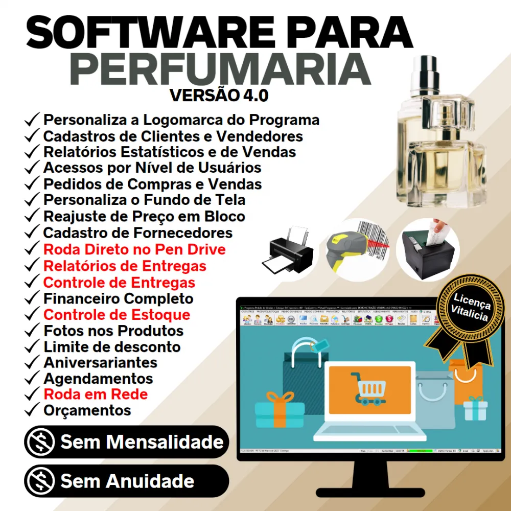 Software Para Perfumaria + Vendas + Estoque Financeiro V4.0