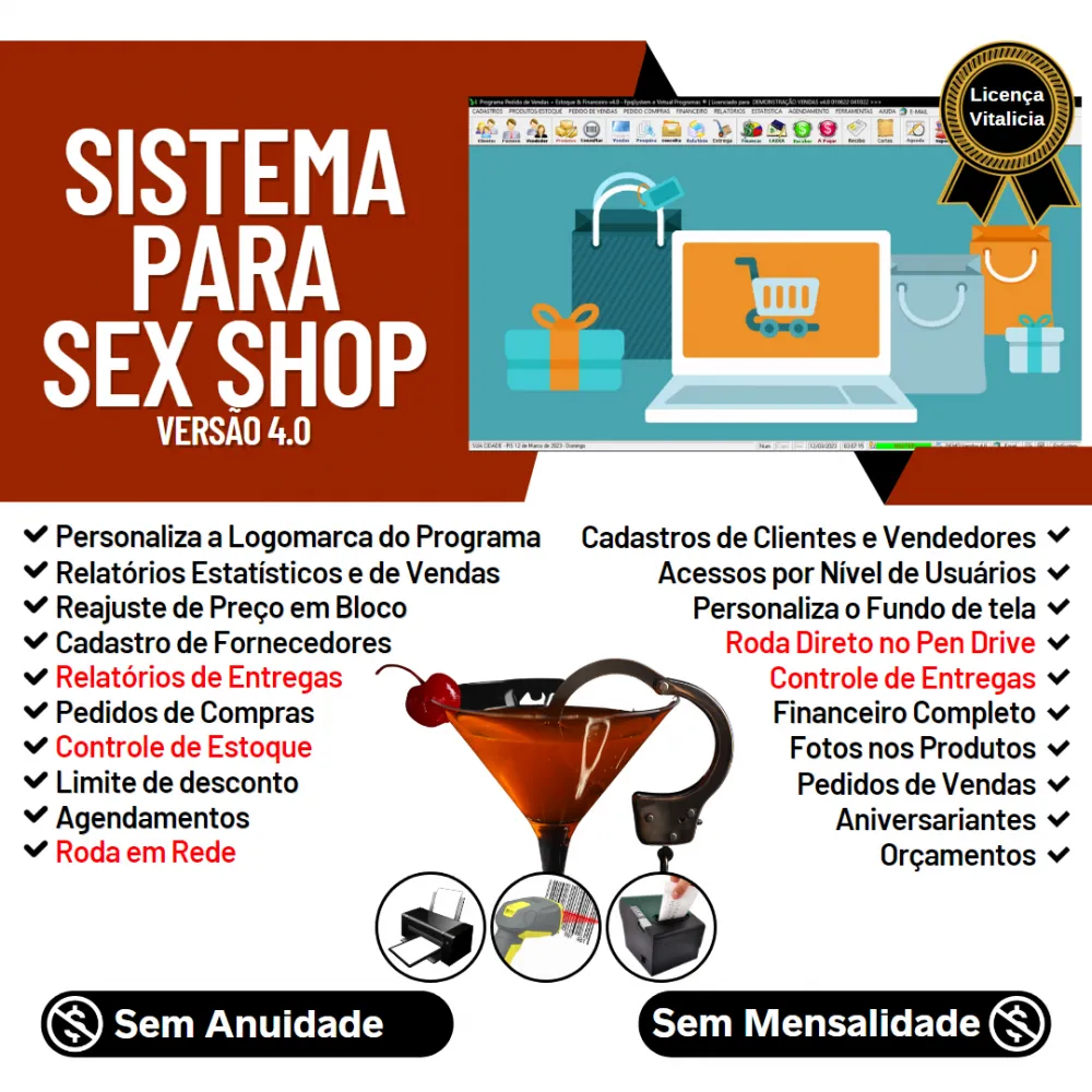 Sistema Para Loja Sex Shop + Vendas Estoque Financeiro V4.0