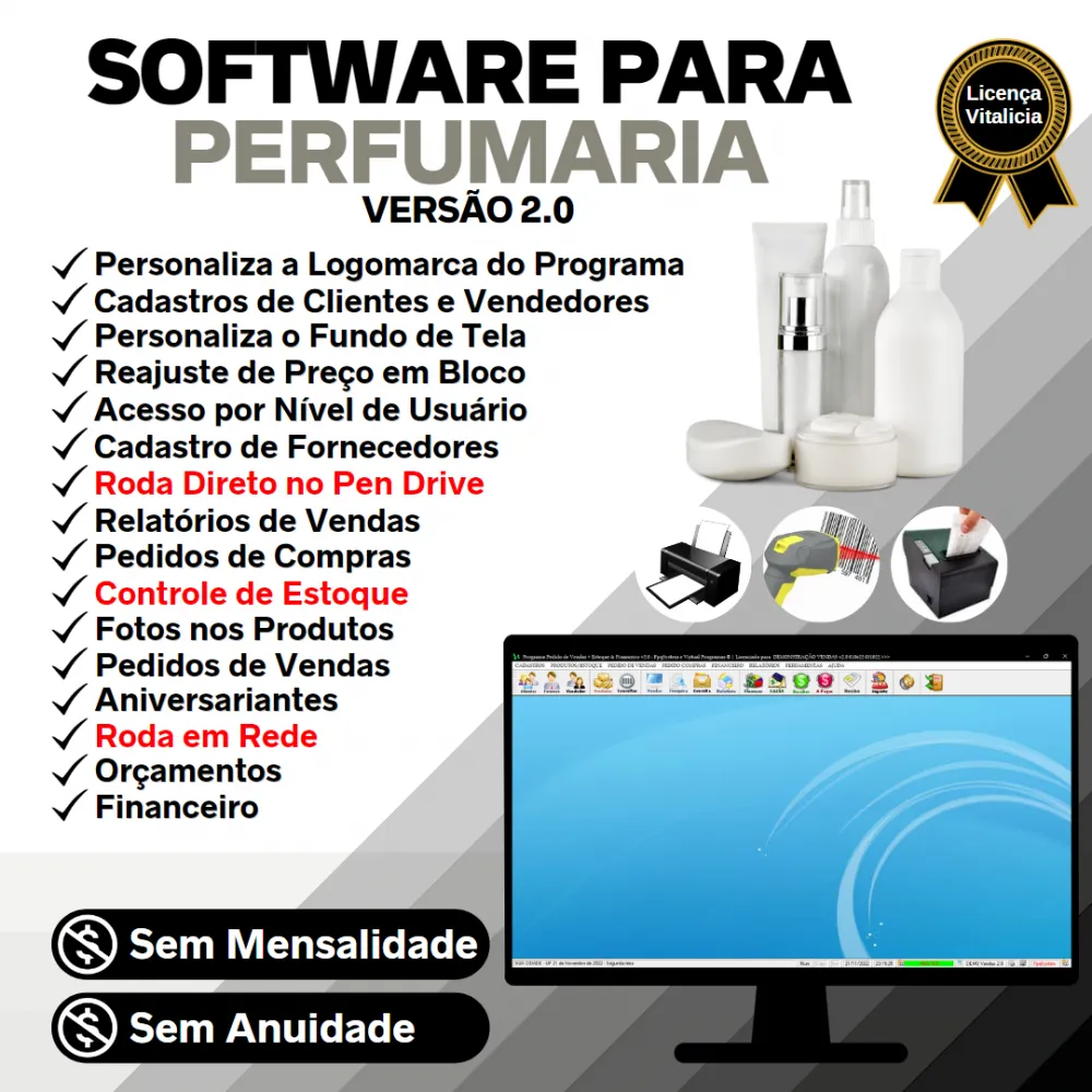 Software Para Perfumaria + Estoque + Vendas Financeiro V2.0