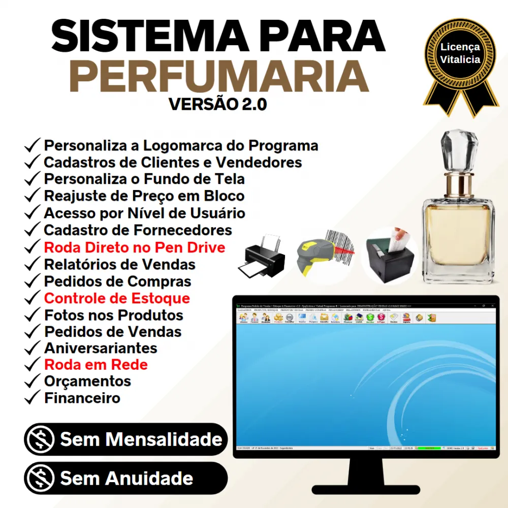 Sistema Para Perfumaria + Estoque + Vendas Financeiro V2.0 Imagem