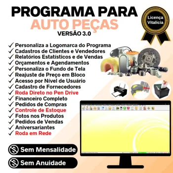 Programa Para Auto Peças Com Estoque E Financeiro V3.0 Plus