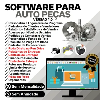 Software Para Auto Peças Com Vendas + Estoque Financeiro 4.0