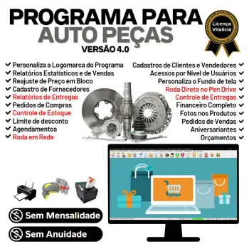 Programa Para Auto Peças Com Vendas + Estoque Financeiro 4.0