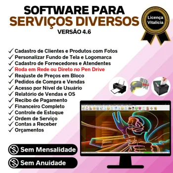 Software Ordem de Serviços Diversos com Vendas + Financeiro v4.6