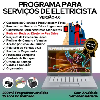Programa Ordem De Serviços Para Eletricista + Financeiro 4.6