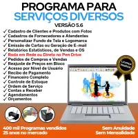 Programa Ordem de Serviços Diversos com Vendas, Financeiro e Estatística v5.6 Plus — imagem principal