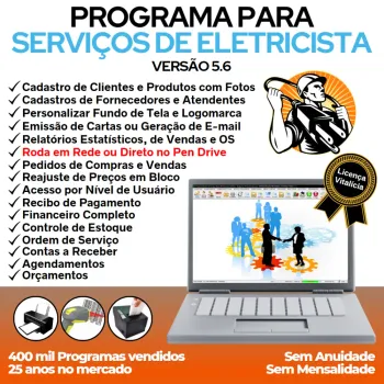Programa Ordem De Serviço Para Eletricista + Financeiro V5.6