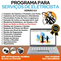 Programa Ordem De Serviço Para Eletricista + Financeiro V5.6 — imagem principal