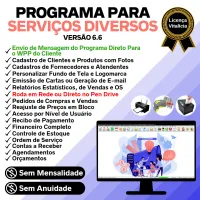 Programa OS Serviços Diversos com Vendas, Financeiro e Estatística v6.6 Plus + WhatsApp — imagem principal