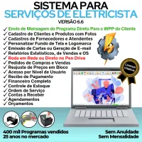 Sistema Ordem De Serviços Para Eletricista com Vendas, Financeiro e Estatística v6.6 Plus + WhatsApp — imagem principal