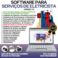 Software Ordem De Serviços Para Eletricista com Vendas, Financeiro e Estatísticas v7.6 Plus + WhatsApp via OS — imagem principal