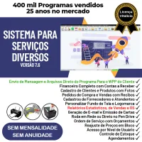 Sistema OS Serviços Diversos com Vendas, Financeiro e Estatísticas v7.6 Plus + WhatsApp via OS — imagem principal