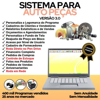Sistema Para Auto Peças Com Estoque E Financeiro V3.0 Plus