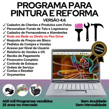Programa para Serviços De Pintura E Reforma Com Financeiro 4.6 - Foto 2