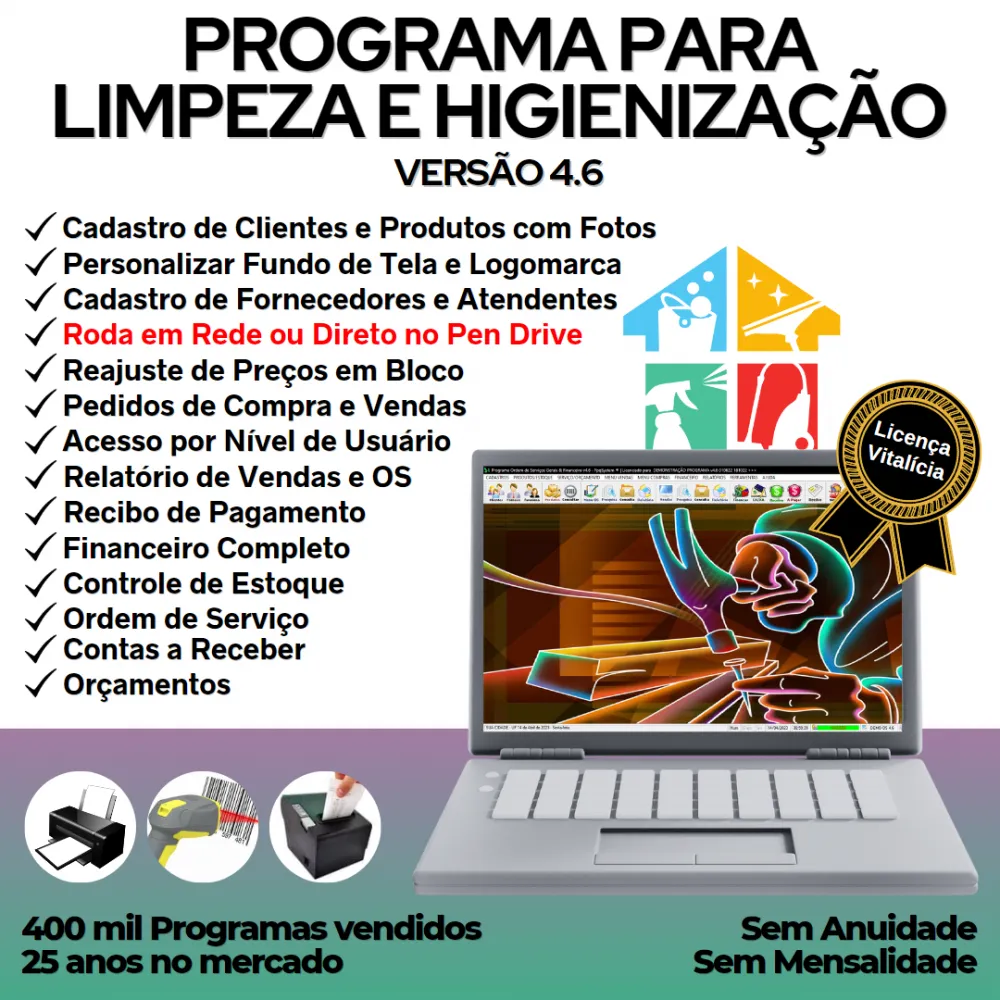 Programa para Serviços De Limpeza E Higienização Com Financeiro 4.6