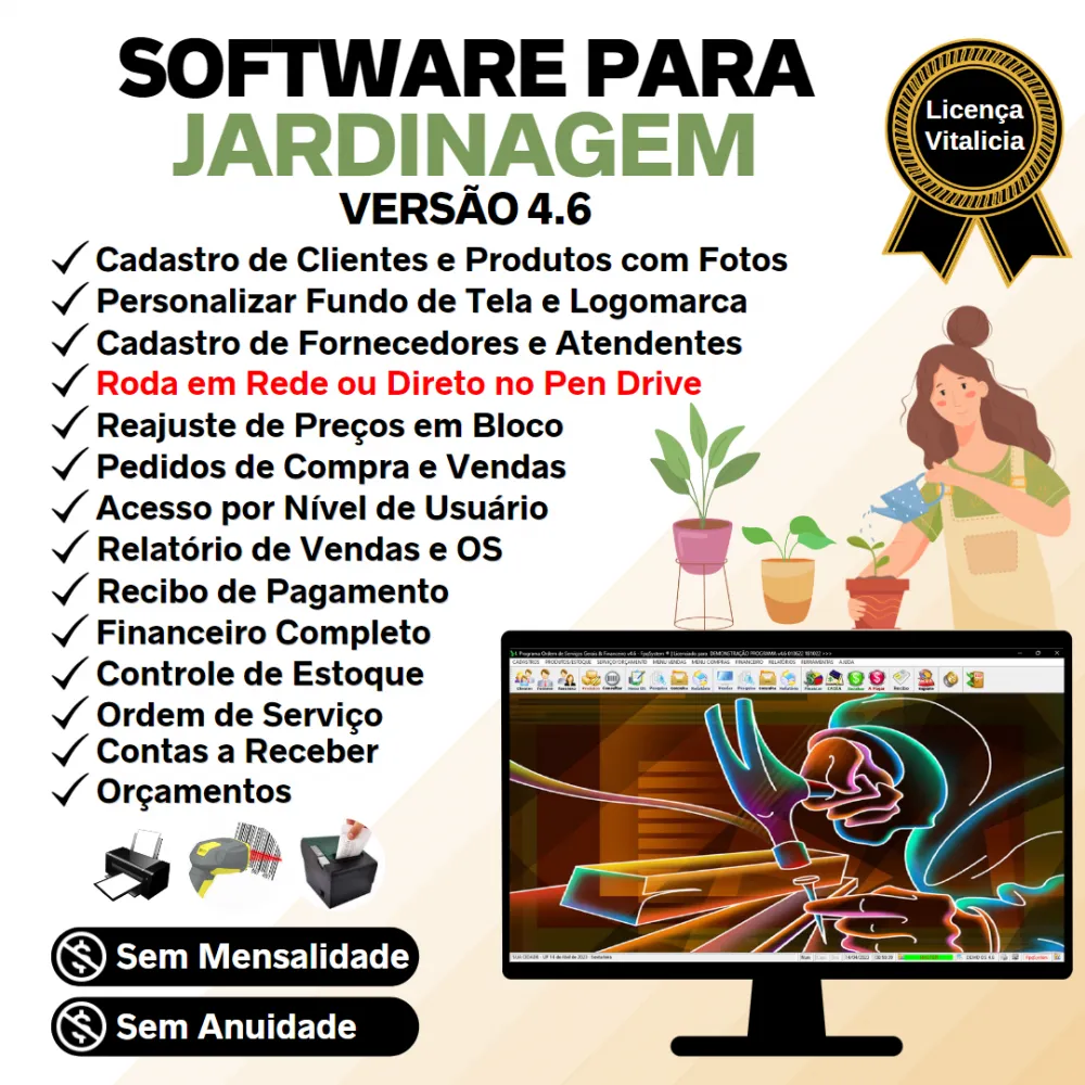Software Ordem De Serviço Para Jardinagem + Financeiro V4.6