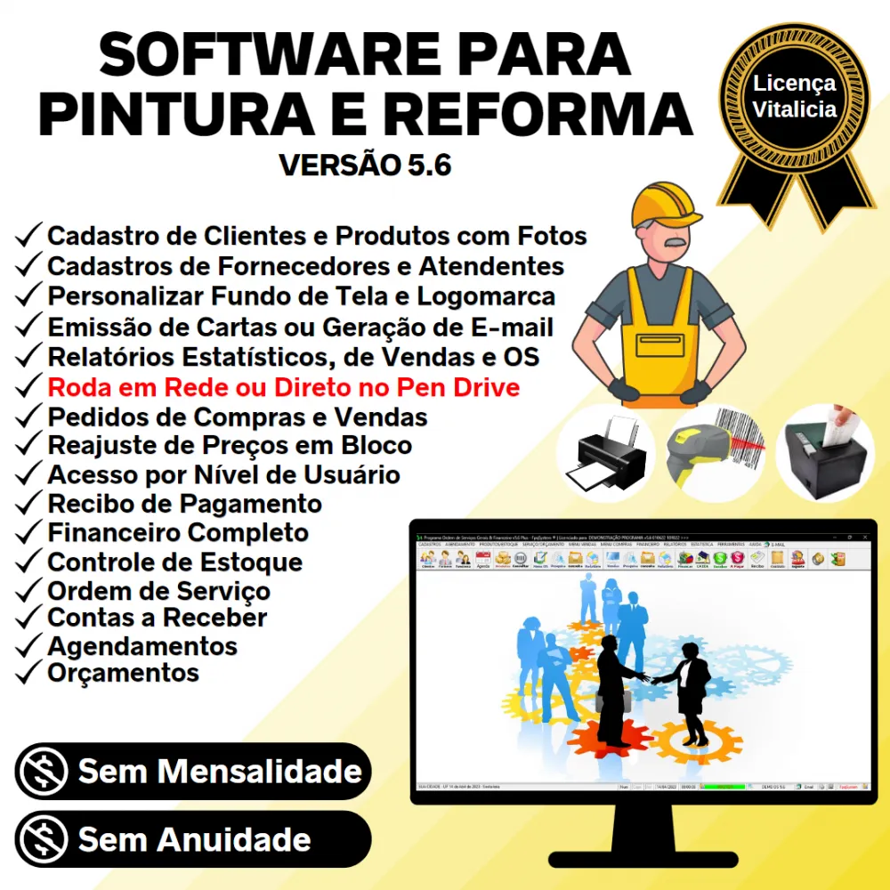 Software Para Serviços De Pintura E Reforma + Financeiro 5.6 Imagem
