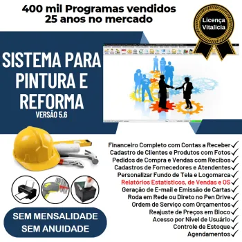 Sistema Para Serviços De Pintura E Reforma + Financeiro 5.6