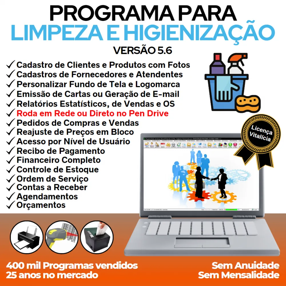 Programa para Serviços De Limpeza E Higienização + Financeiro 5.6