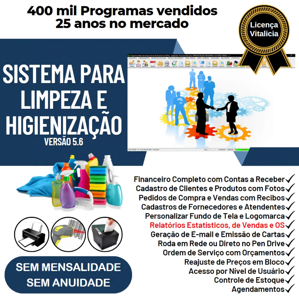 Sistema para Serviços De Limpeza E Higienização + Financeiro 5.6