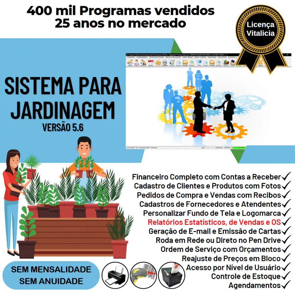 Sistema Ordem De Serviço Para Jardinagem + Financeiro V5.6