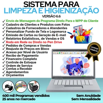 Sistema para Serviços De Limpeza E Higienização com Vendas, Financeiro e Estatística v6.6 Plus + WhatsApp