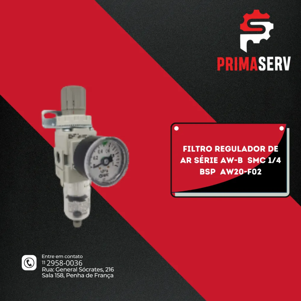 FILTRO REGULADOR DE AR SÉRIE AW-B  SMC 1/4 BSP  AW20-F02
