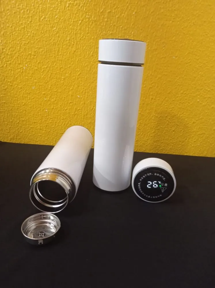 ATACADO  GARRAFA TERMICA SLIM BRANCA TAMPA DISPLAY  Imagem