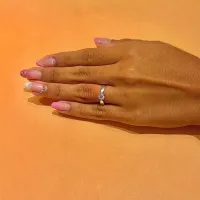 Anel solitário prata 950 - AS107 - Foto 4