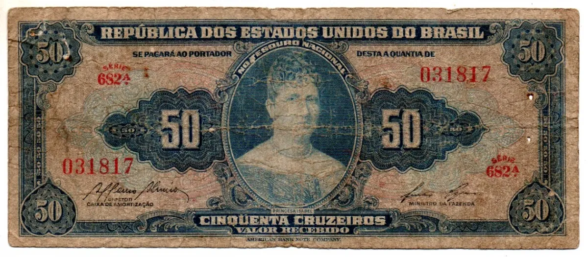 C027 - 50 Cruzeiros - 1° Estampa - Série 682 - Princesa Isabel - Data: 1959 - R