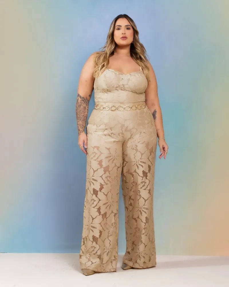 Conjunto Top Calça Renda Diva