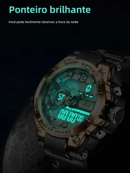 Red Gold Relógio esportivo digital e analógico  a prova dágua - Foto 2