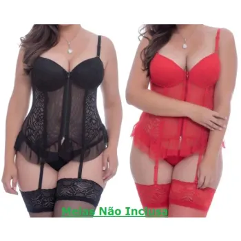 Espartilho Plus Size tule com Renda - Ref303