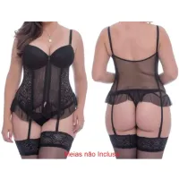 Espartilho Plus Size tule com Renda - Ref303 - Foto 2